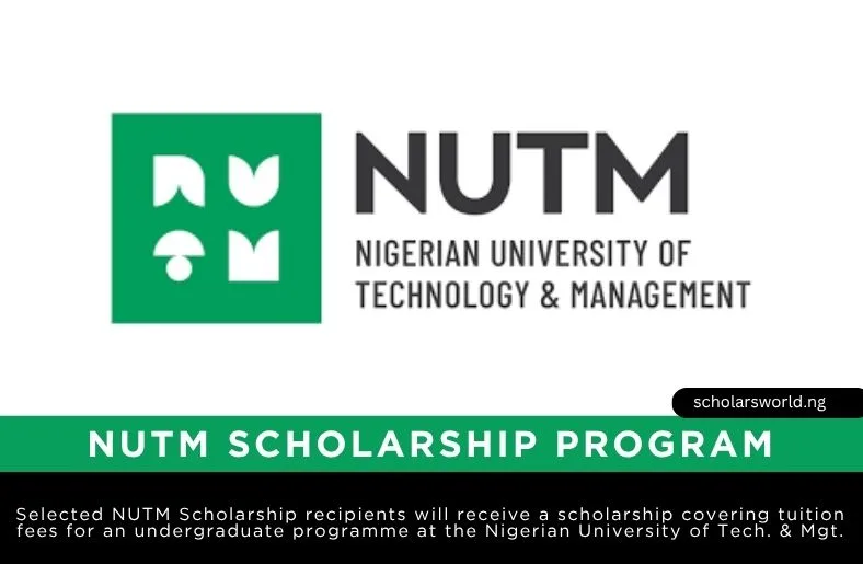 Nigerian University of Technology and Management (NUTM) scholarship banner